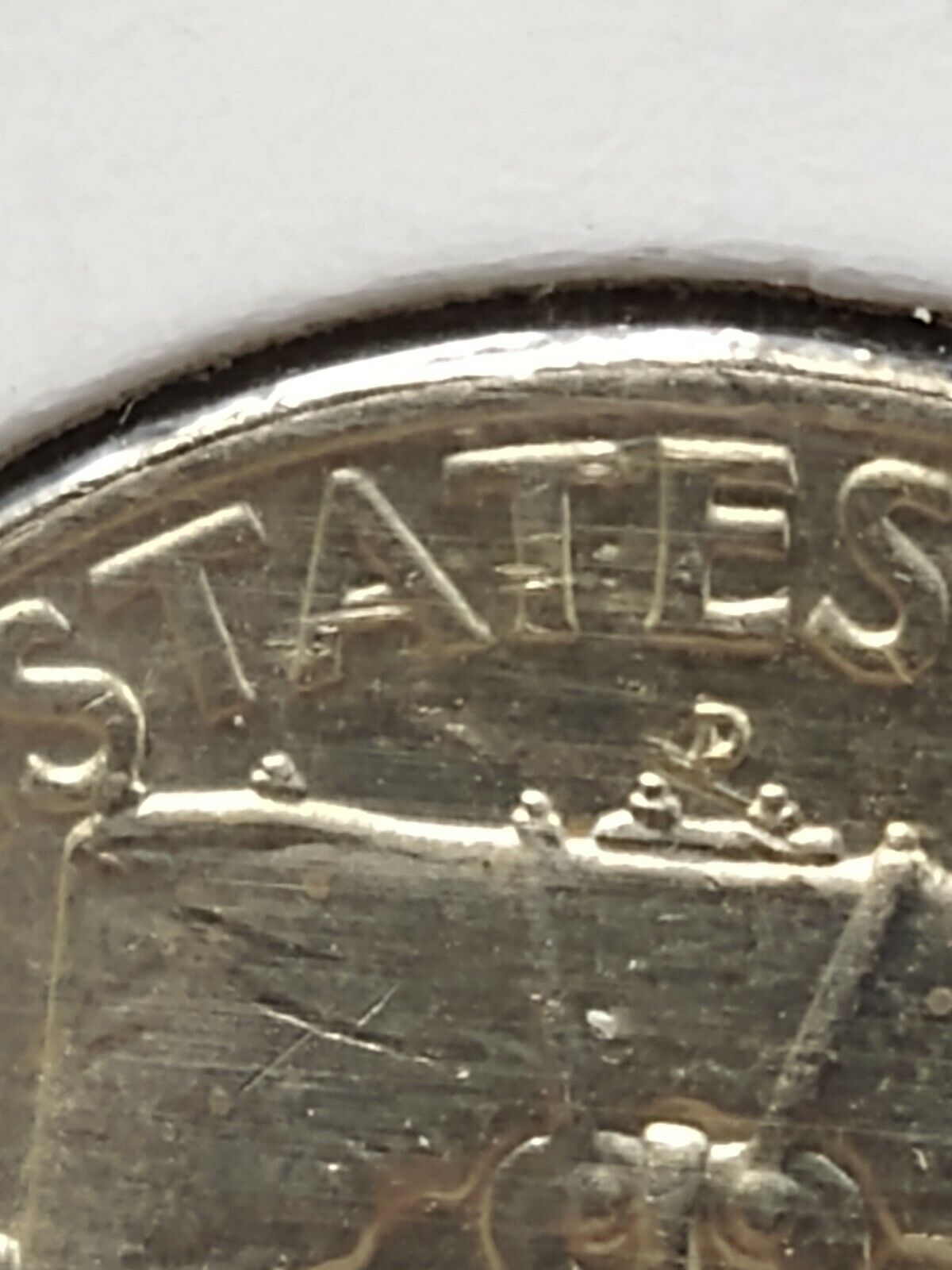 1959 D Franklin Silver 90% Half Dollar Coin CH BU UNC Die Chips Reverse Variety