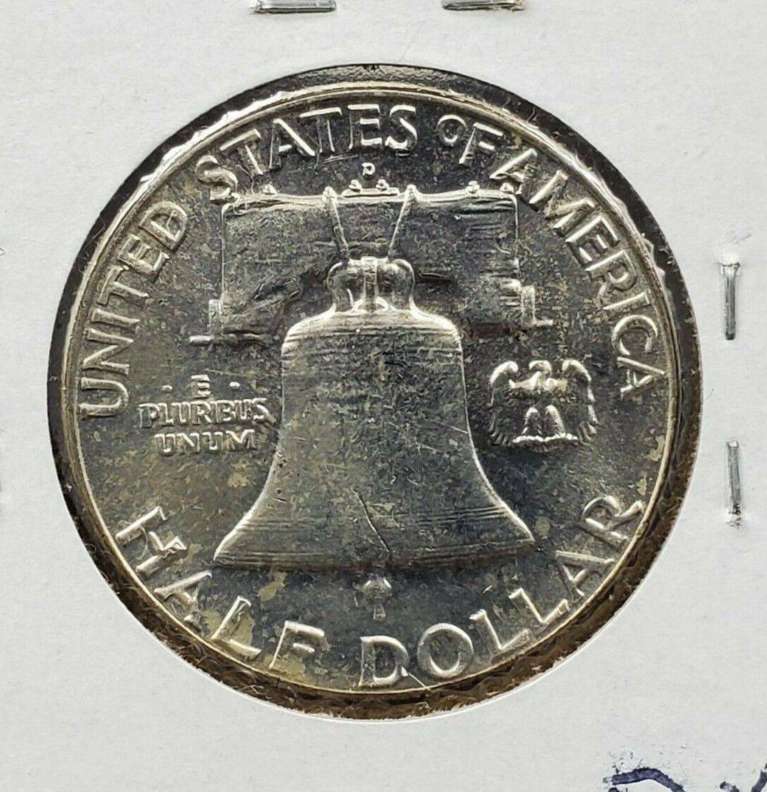 1963 D Franklin Silver Half Dollar Coin Average BU Uncirculated Some Toning