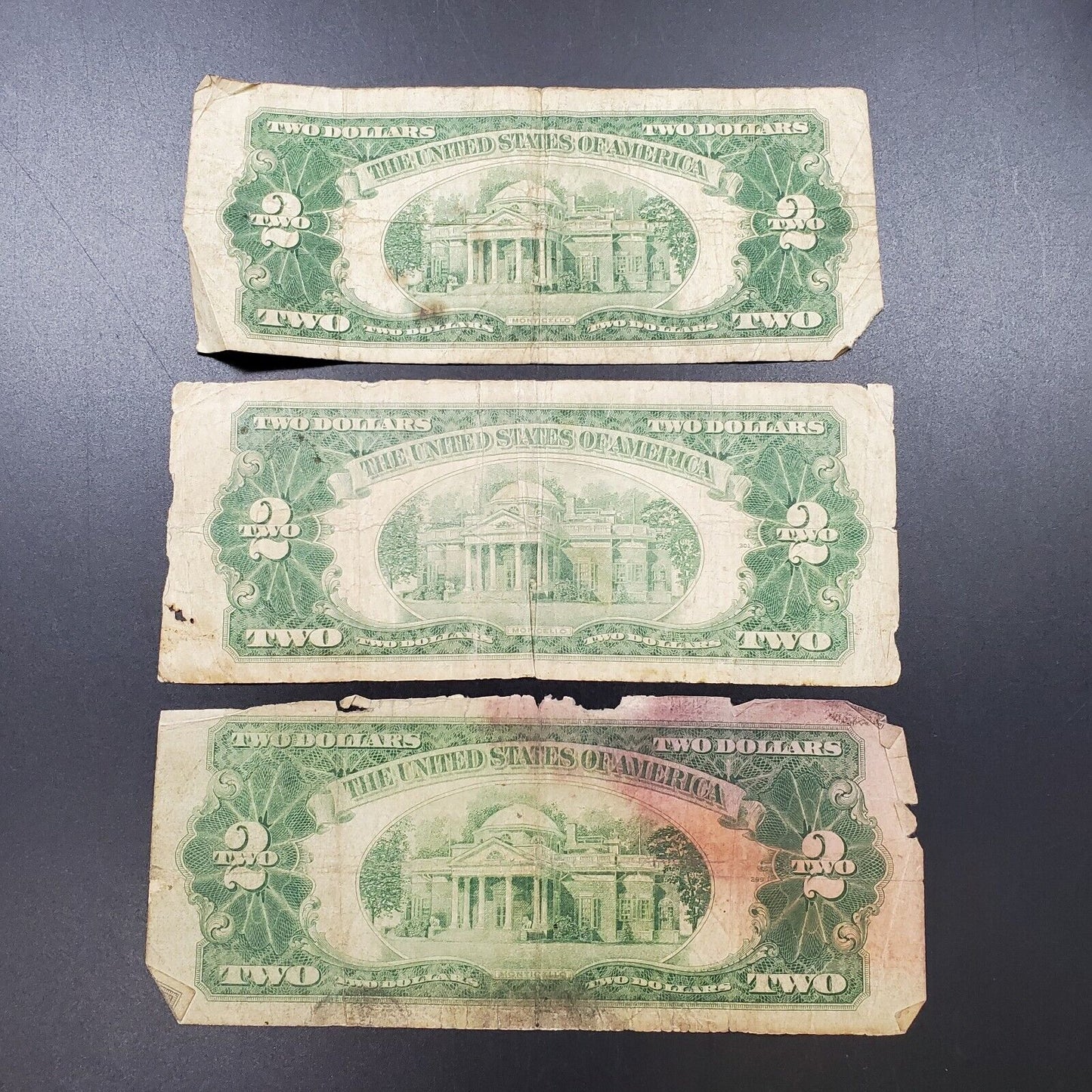 3 NOTE Estate Currency Lot 1928 D Legal Tender Tinder Red Seal Bills Very Circ #