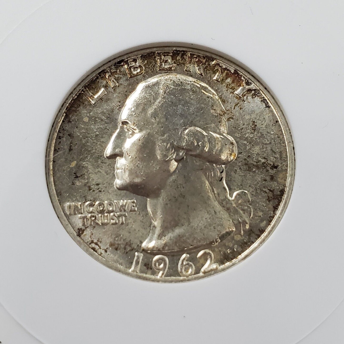 1962 D Washington Quarter 25c ANACS MS64 Double Die REV Variety Coin