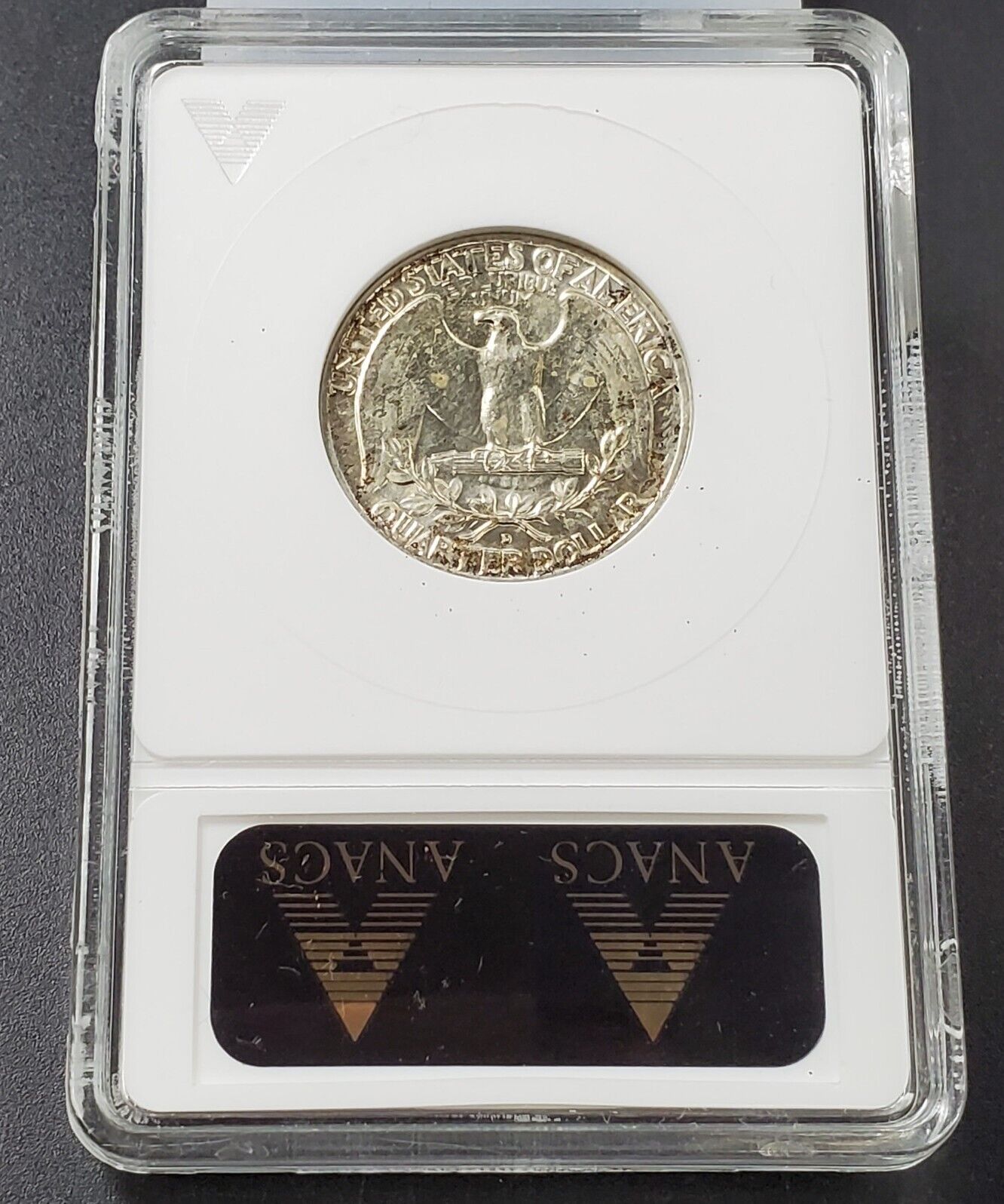1962 D Washington Quarter 25c ANACS MS64 Double Die REV Variety Coin