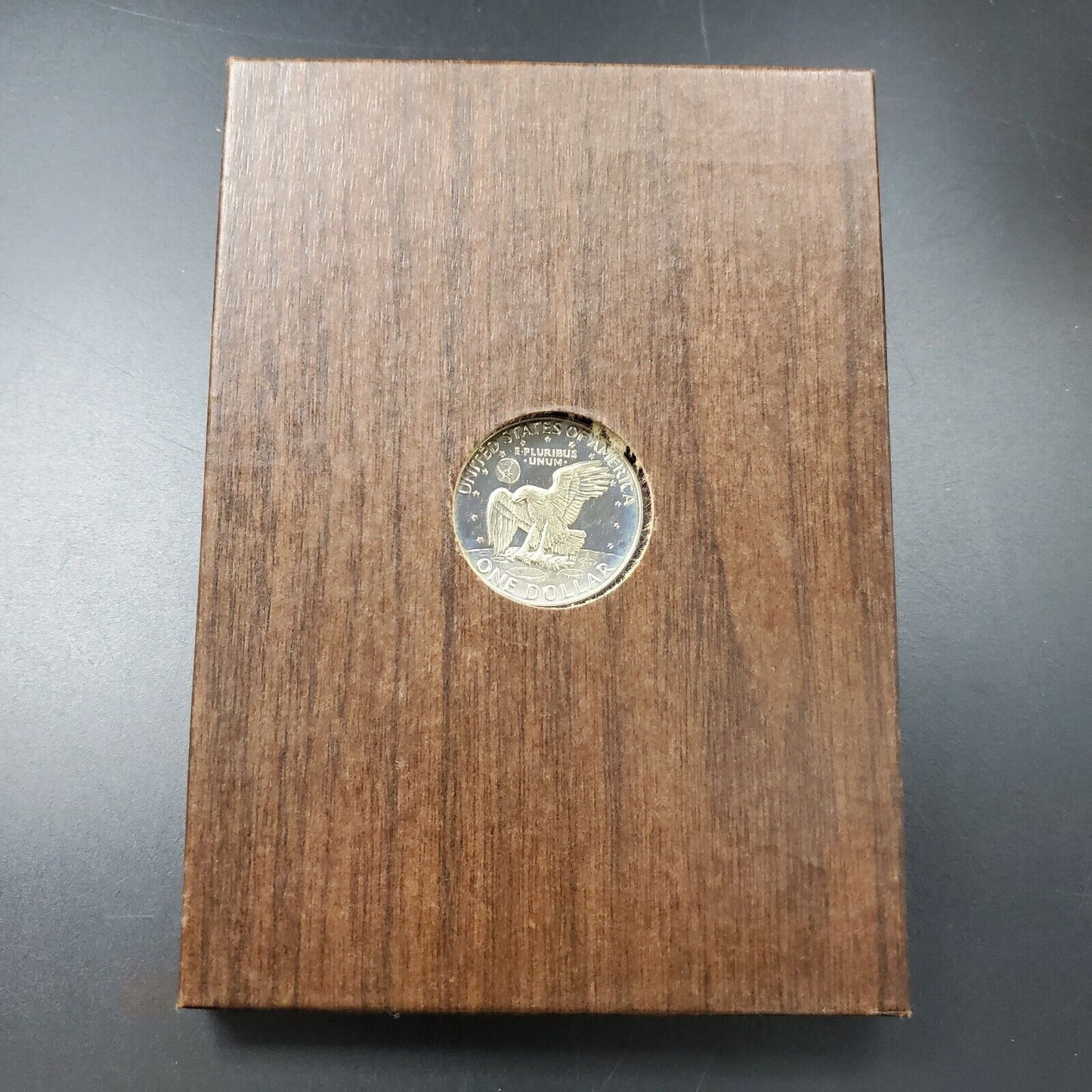 1974 S $1 Eisenhower Brown Ike 40% Proof Silver Dollar PQ Blue Toning DCAM