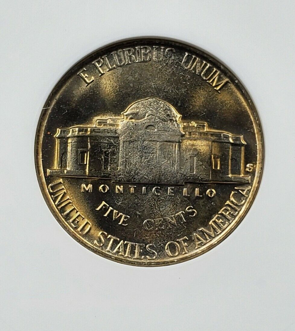 1953 S S/S Jefferson Nickel Coin Vintage ANACS MS64 RPM 001 DMR-002