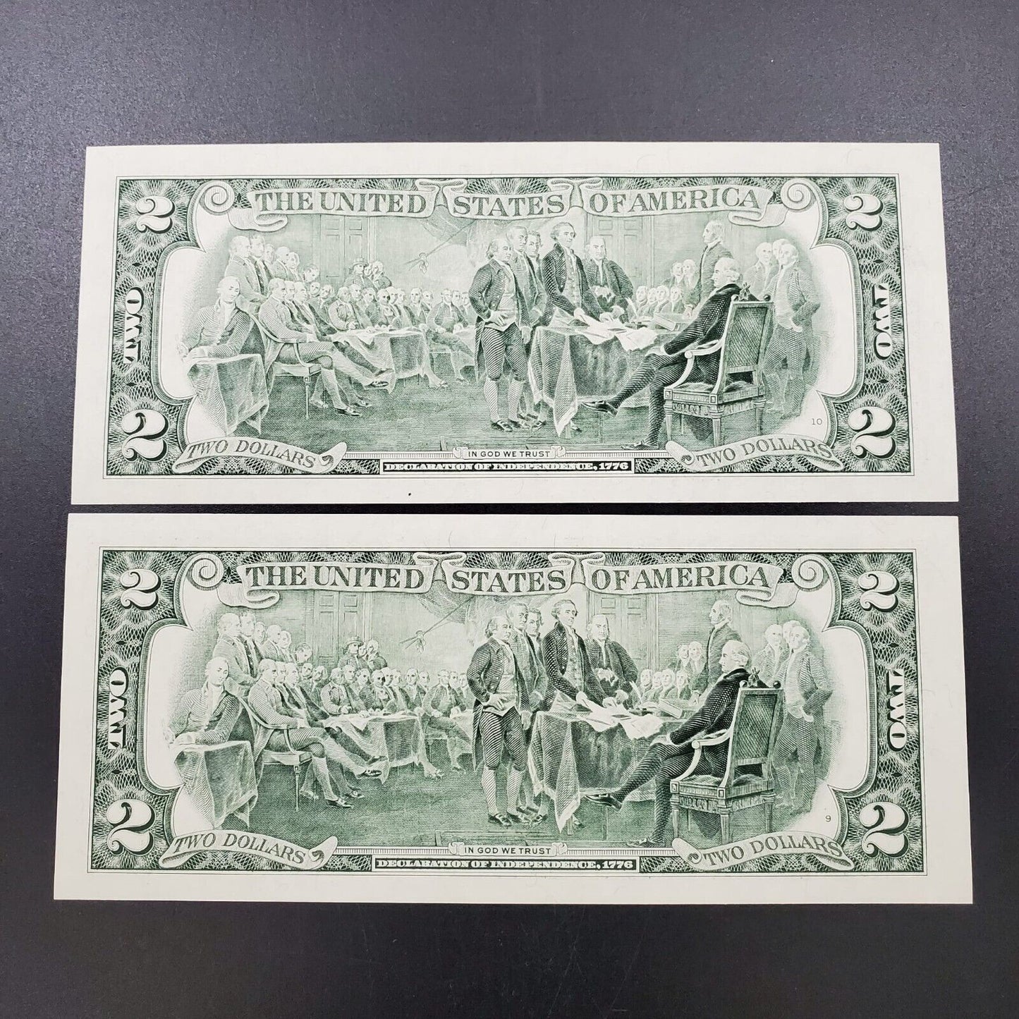 2 CONSECUTIVE 1995 $2 FRN FEDERAL RESERVE NOTE CH UNC #1