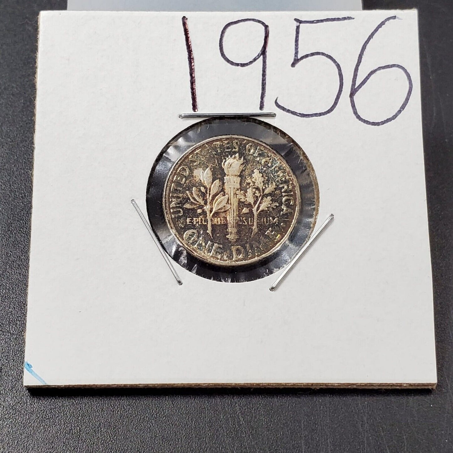 1956 P Roosevelt Silver Dime Coin Toning Toner BU UNC Mint Set Toner
