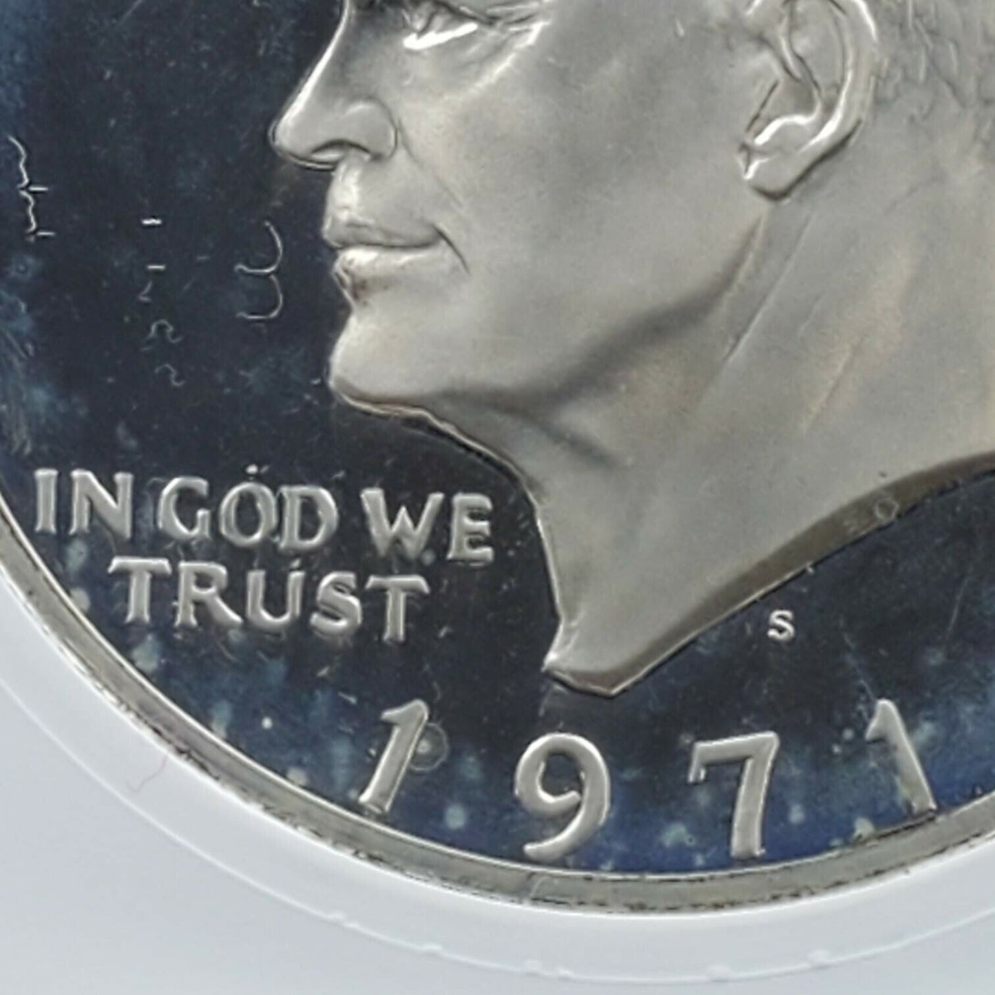 1971 S $1 Ike Eisenhower Dollar ANACS PF67 HEAVY CAMEO Variety DDO 036