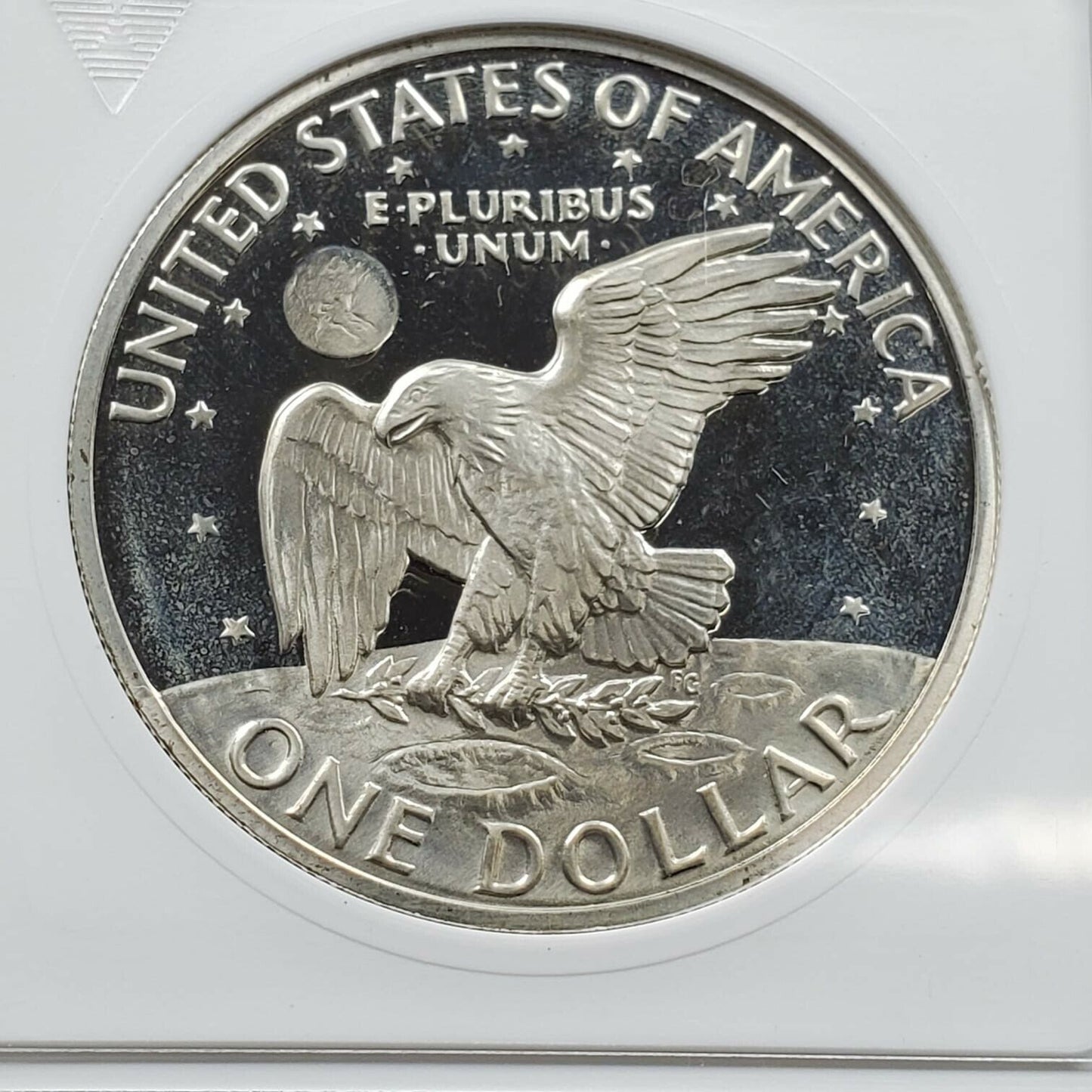 1971 S $1 Ike Eisenhower Dollar ANACS PF67 HEAVY CAMEO Variety DDO 036