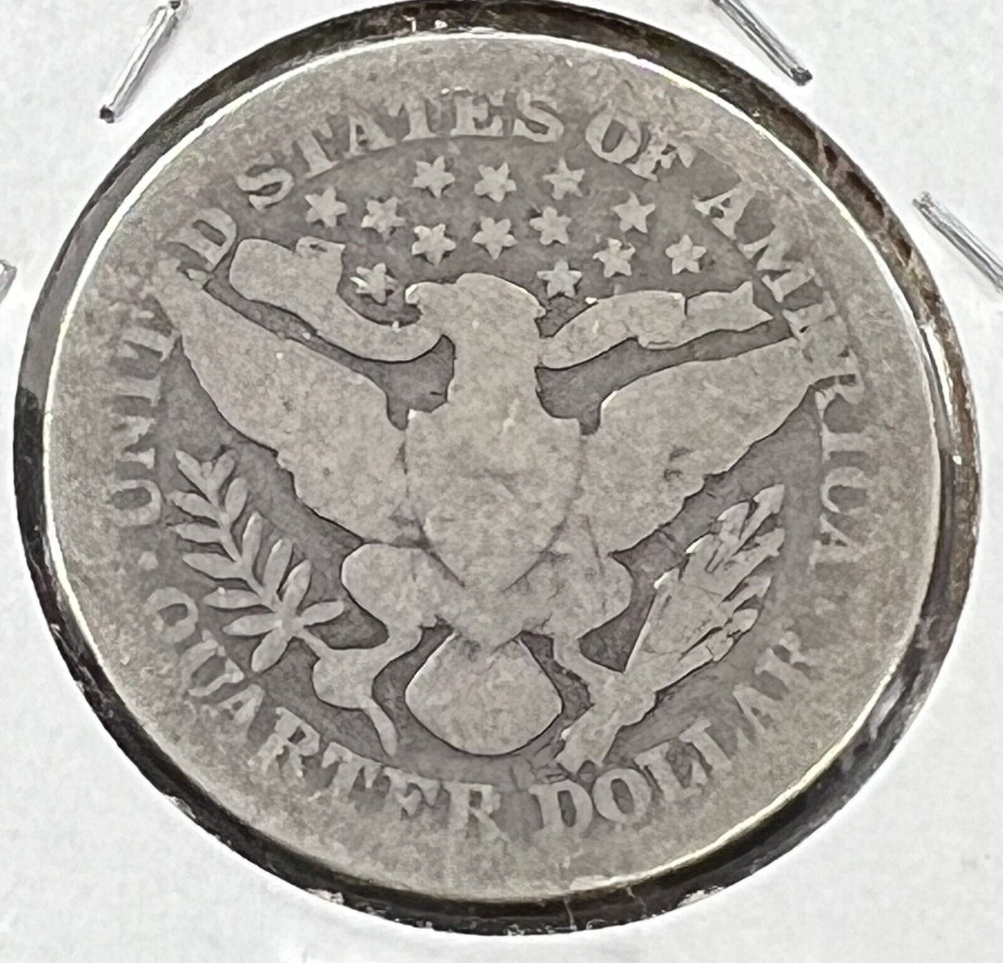 1893 Barber Silver Eagle Quarter Coin AG About Good Circ
