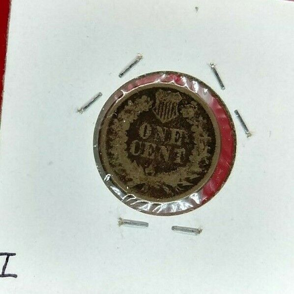 1863 P 1c Copper Nickel Indian Small Cent Penny Coin Average Circulated