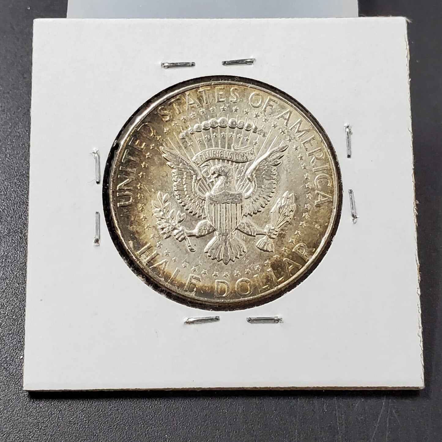 1964 P Kennedy 90% Silver Half Dollar Coin PQ Amber Toning Obverse