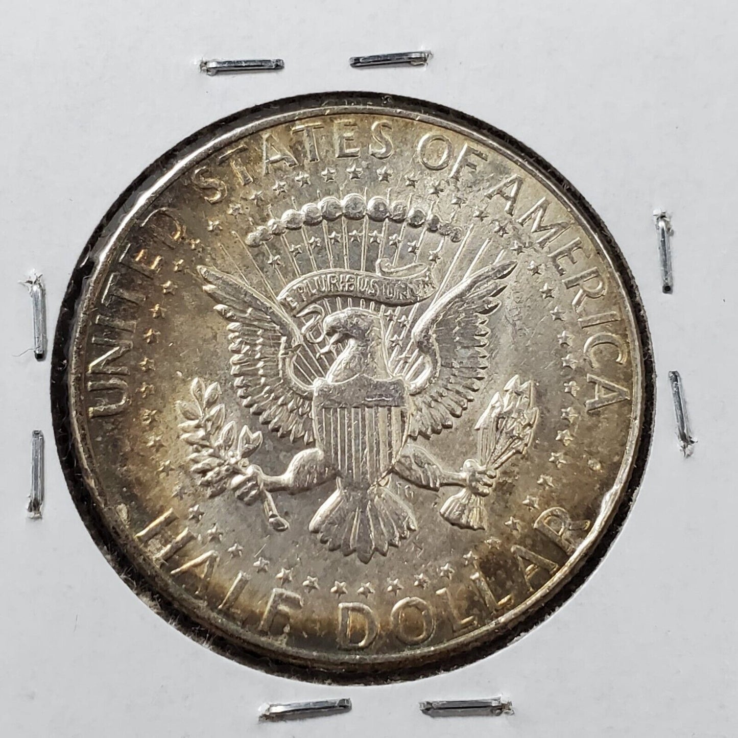 1964 P Kennedy 90% Silver Half Dollar Coin PQ Amber Toning Obverse