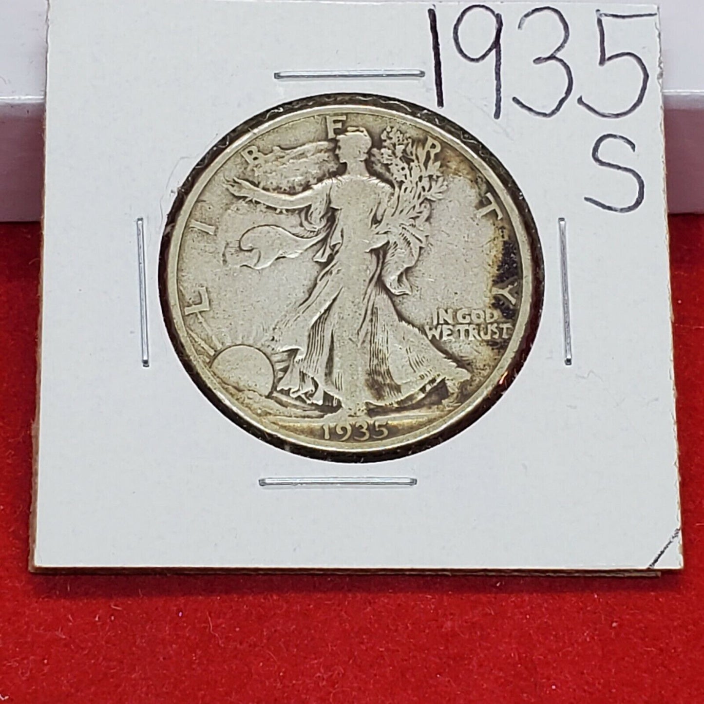 1935 S Walking Liberty Silver Eagle Half Dollar Coin Choice Fine Condition 2