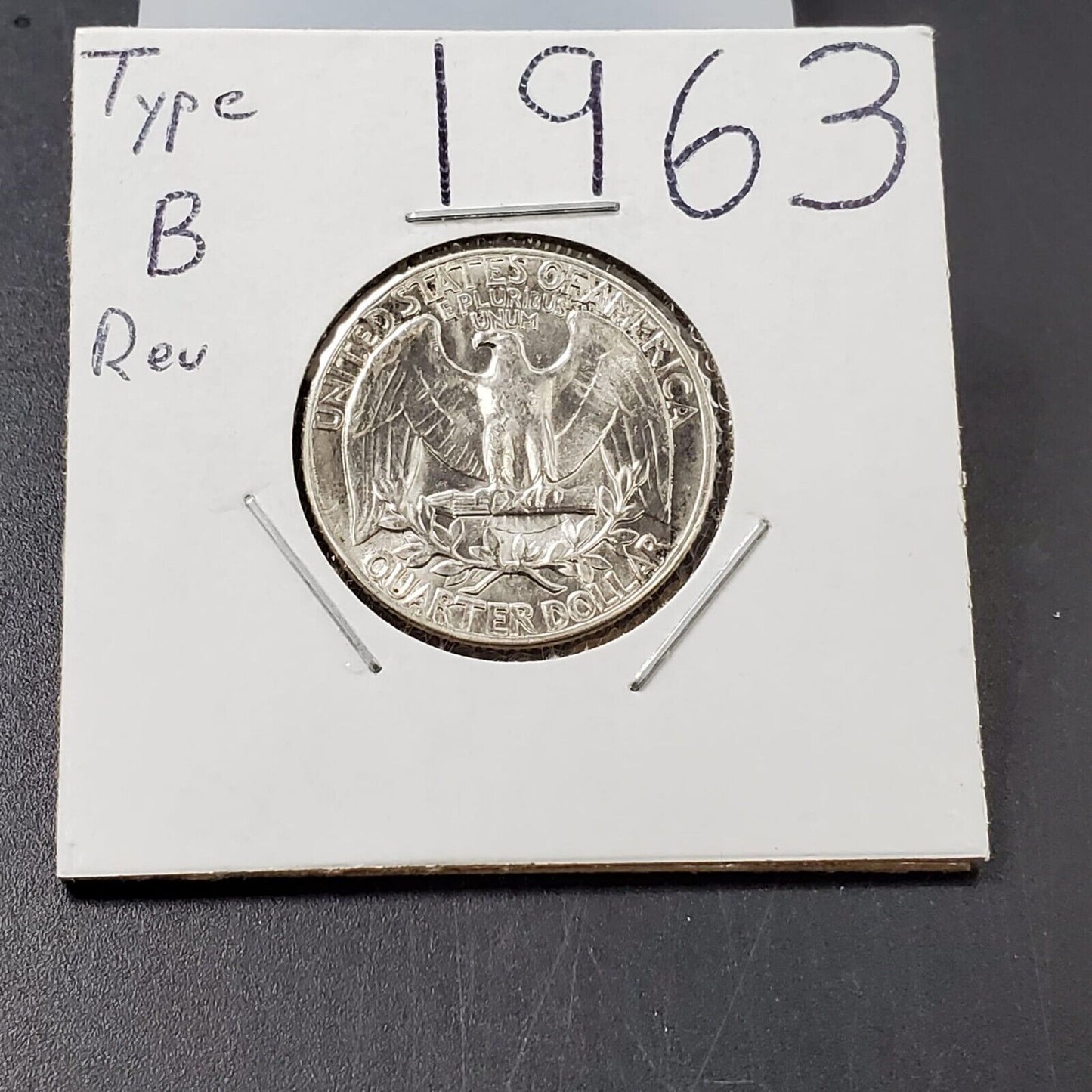 1963 P 25C Washington Quarter Silver Coin Choice BU Uncirculated Type B Reverse