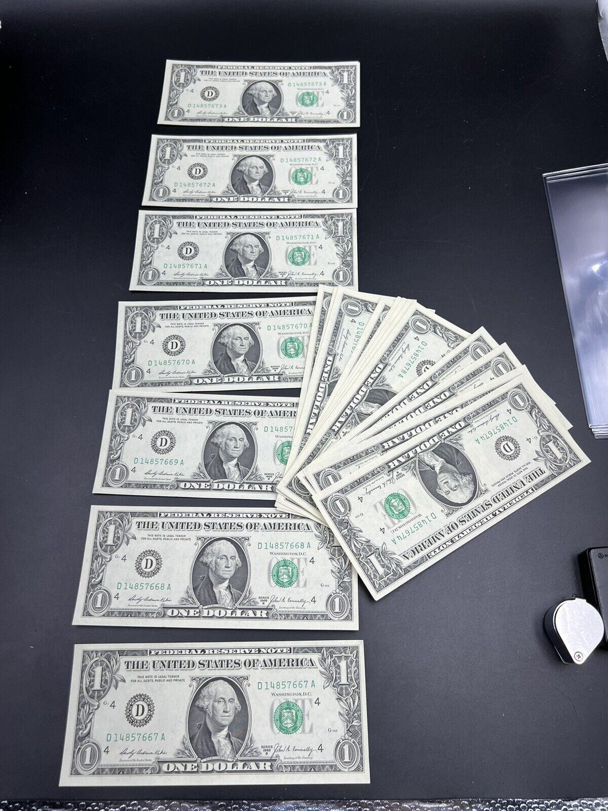 30 Consecutive Note Lot 1969 B $1 FRN Federal Reserve US Currency Bills CH UNC