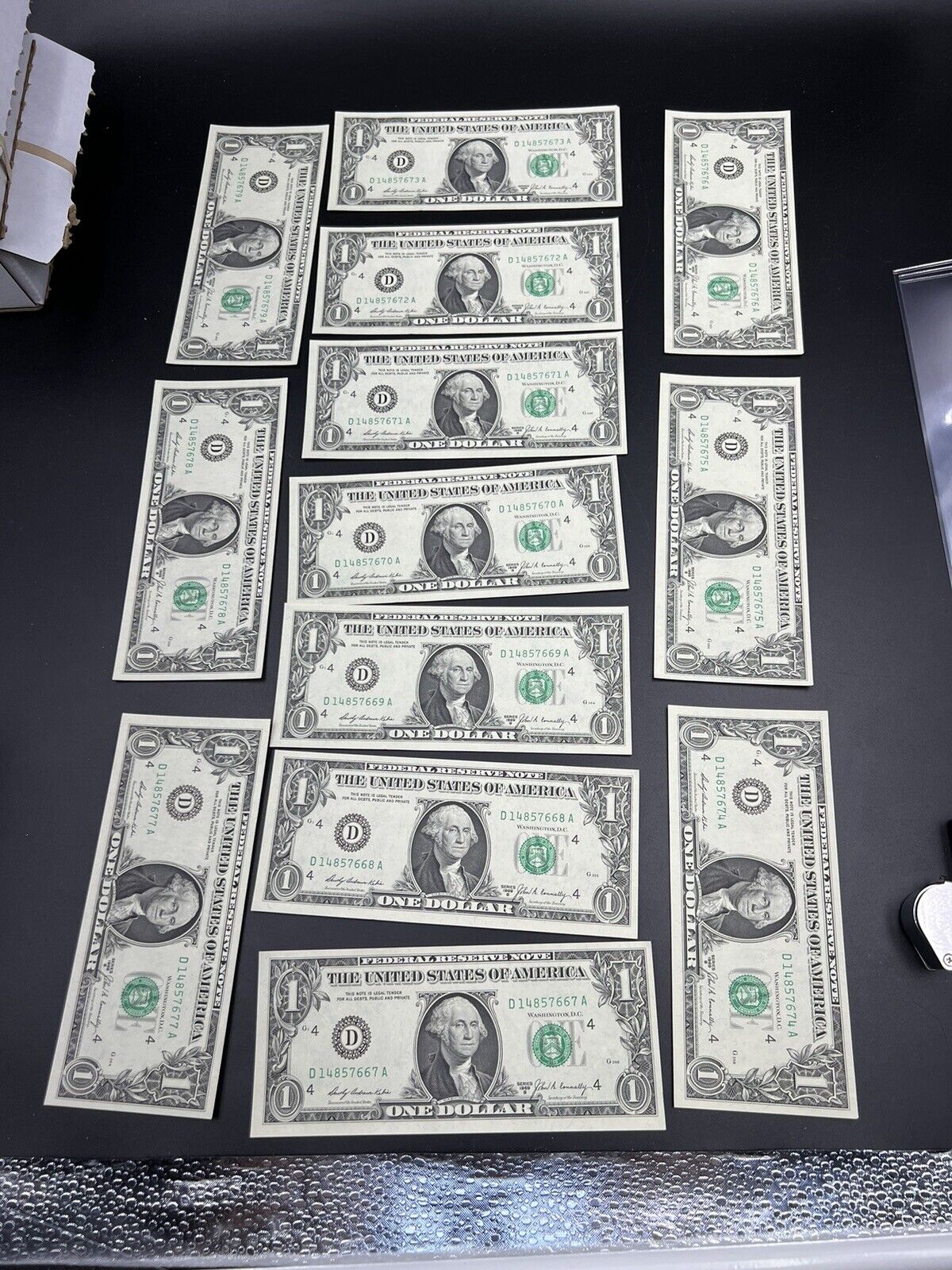 30 Consecutive Note Lot 1969 B $1 FRN Federal Reserve US Currency Bills CH UNC