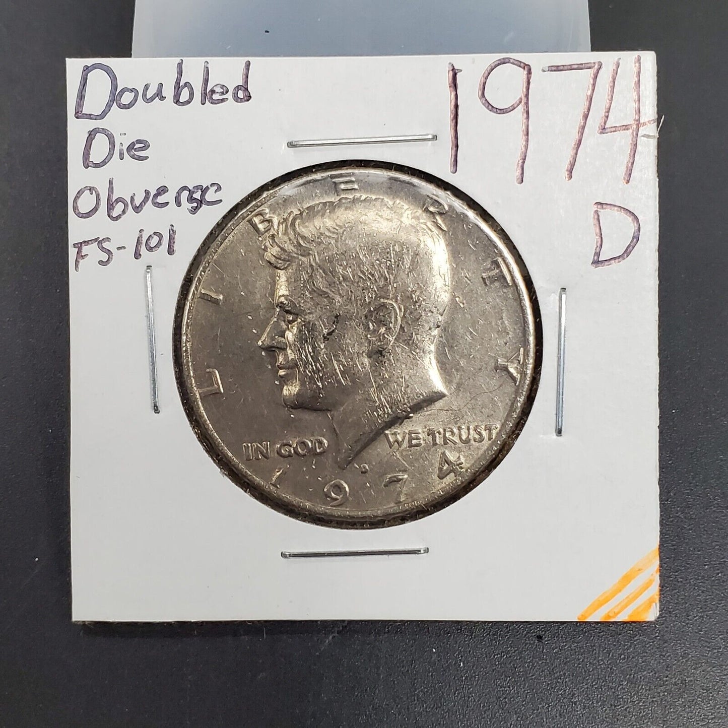 1974 D Kennedy Half Dollar Doubled Die Obv FS-101 VF Details Circ Variety Coin