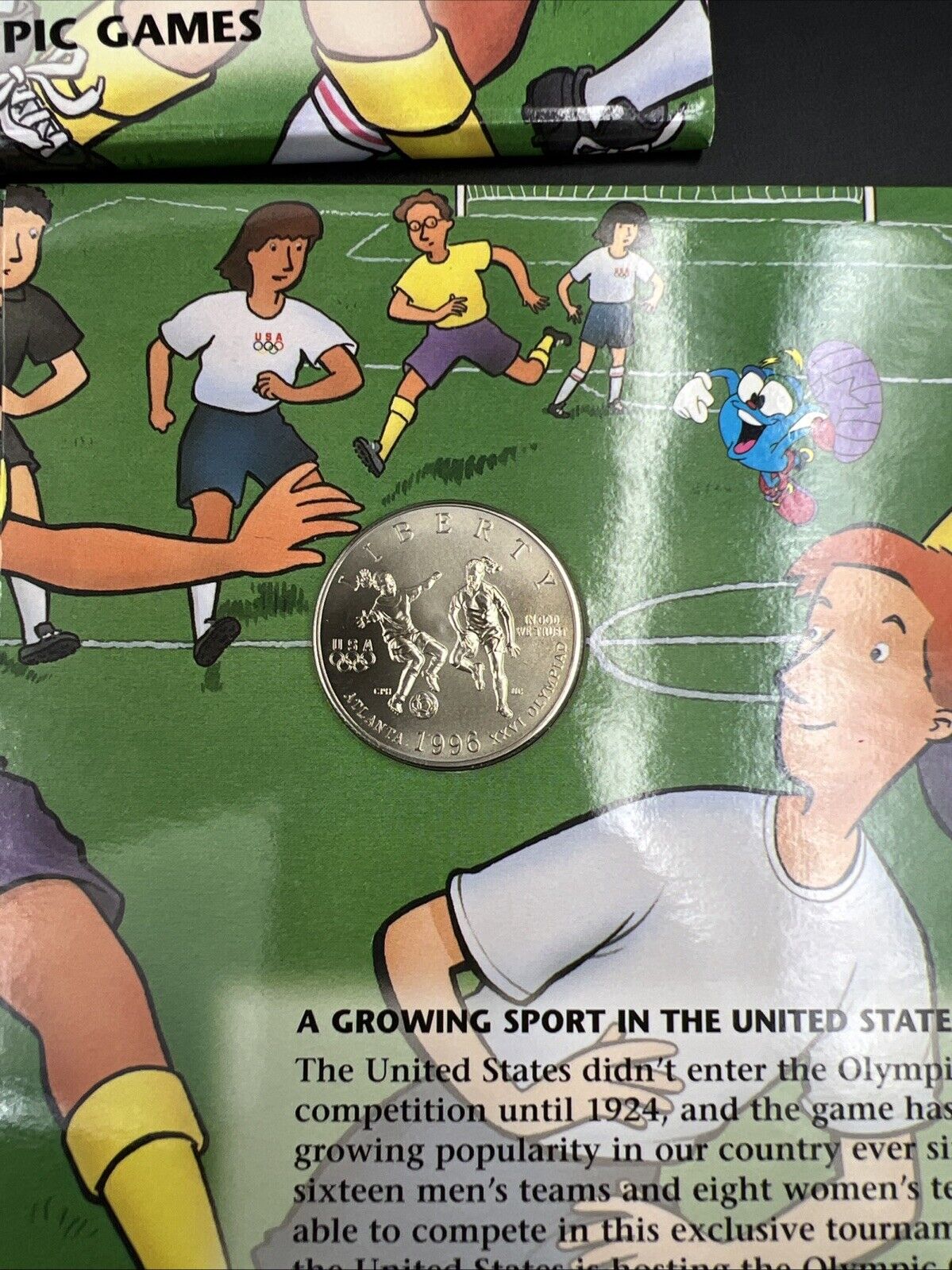 1996 Olympic Soccer Coin Atlanta Half Dollar Young Collector’s Edition OGP
