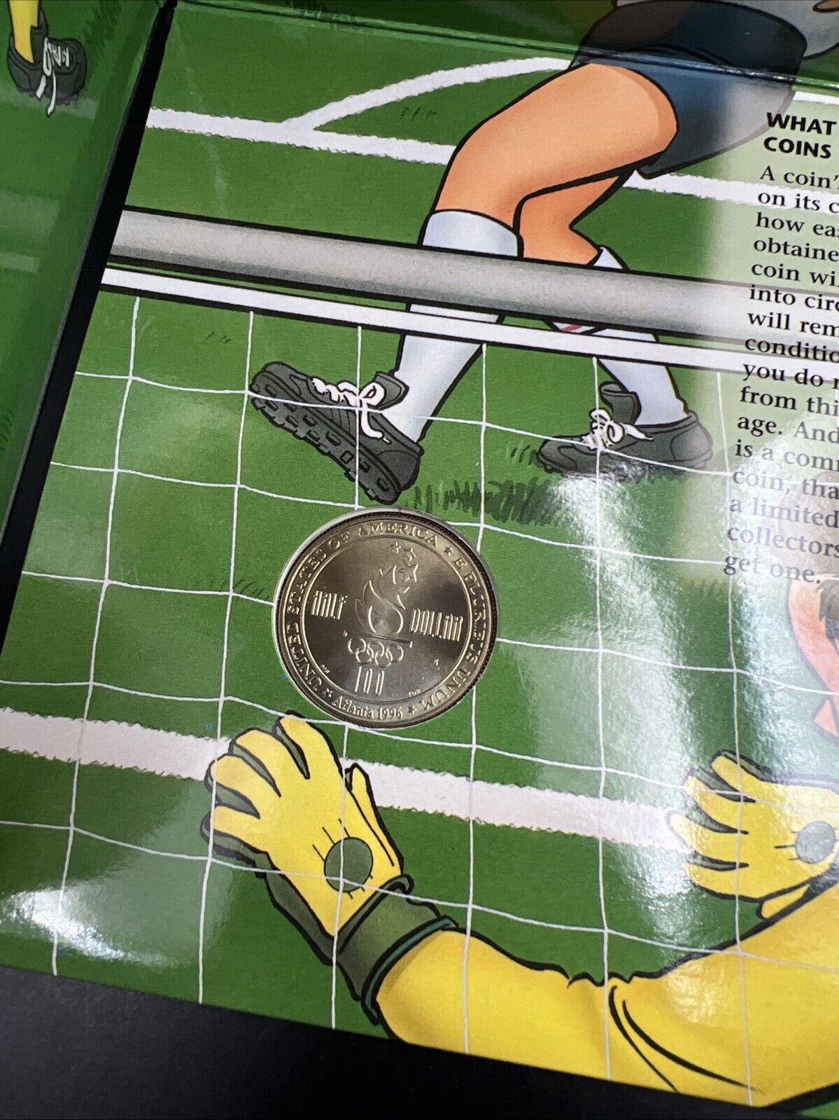 1996 Olympic Soccer Coin Atlanta Half Dollar Young Collector’s Edition OGP