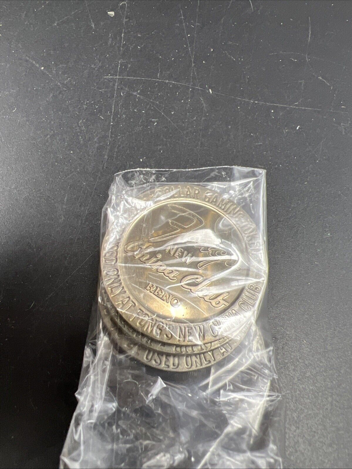 Lot of 3 Specimine / Proof Strike Casino Tokens Fong's Palace Club Riverside