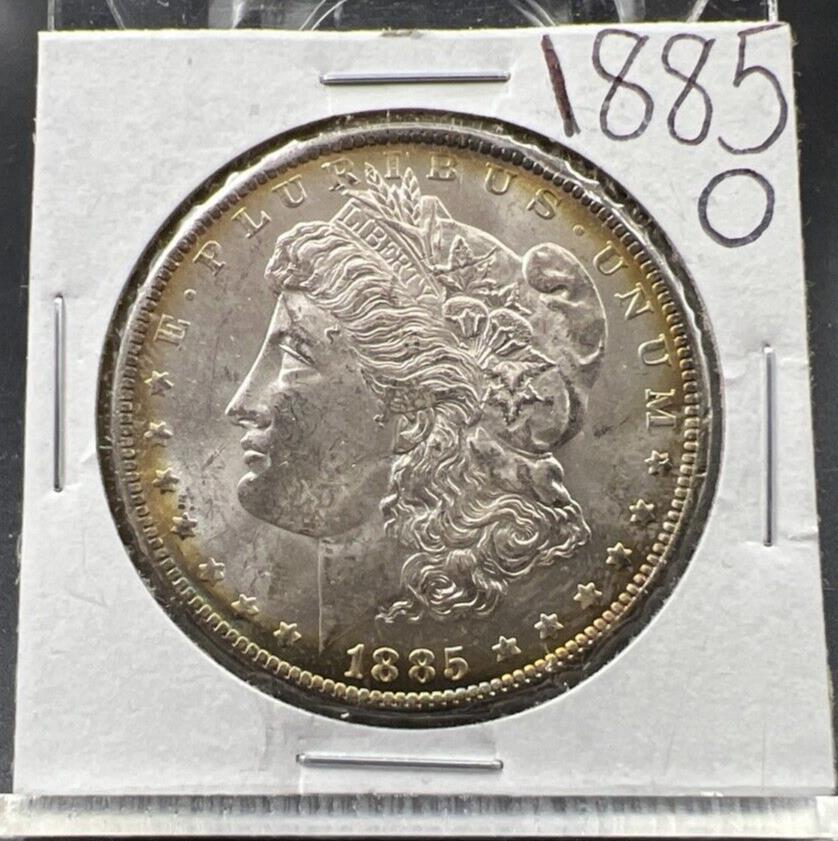 1885 O $1 Morgan Silver Dollar Coin Choice BU UNC Nice Toning Toner