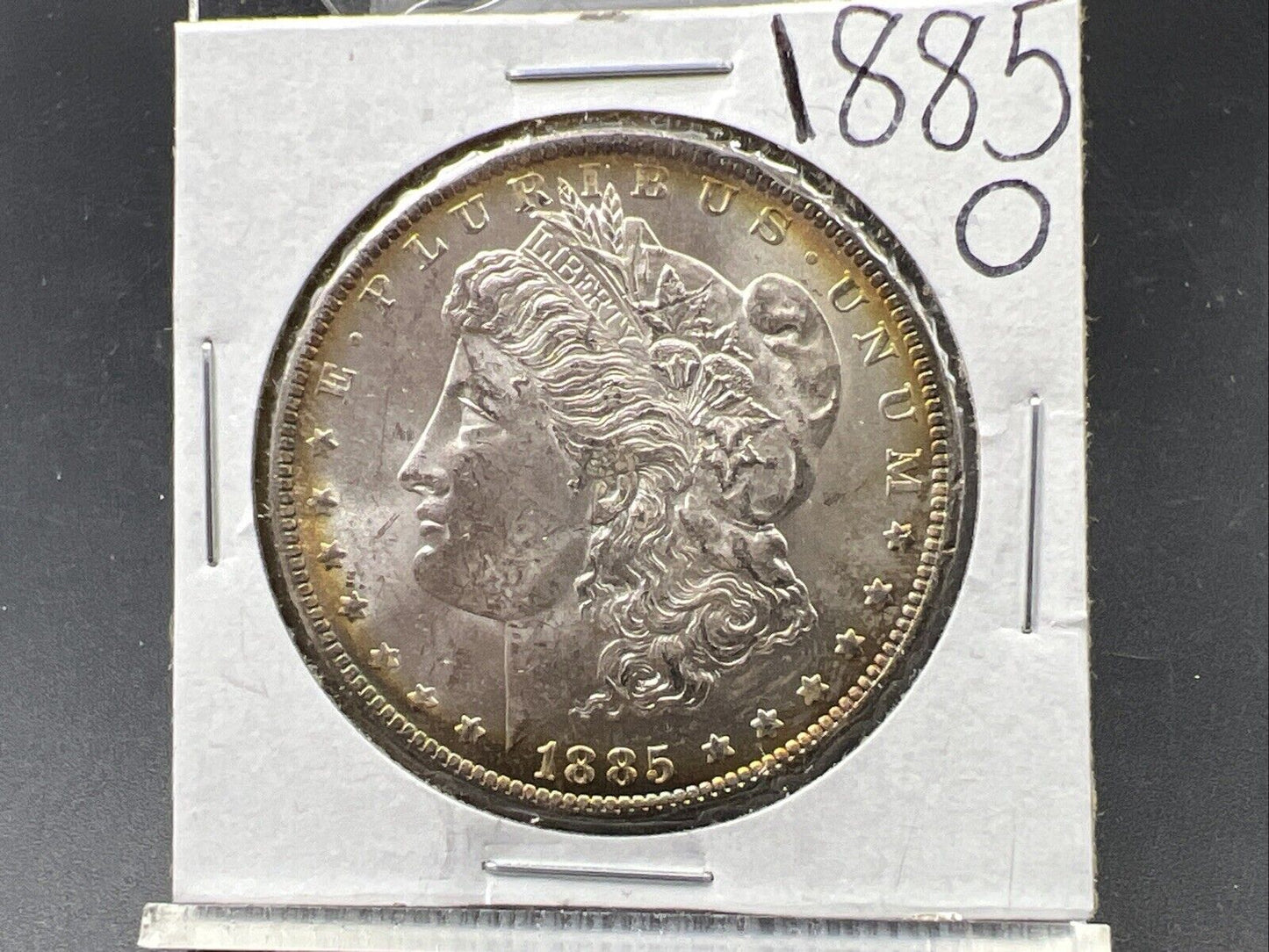 1885 O $1 Morgan Silver Dollar Coin Choice BU UNC Nice Toning Toner