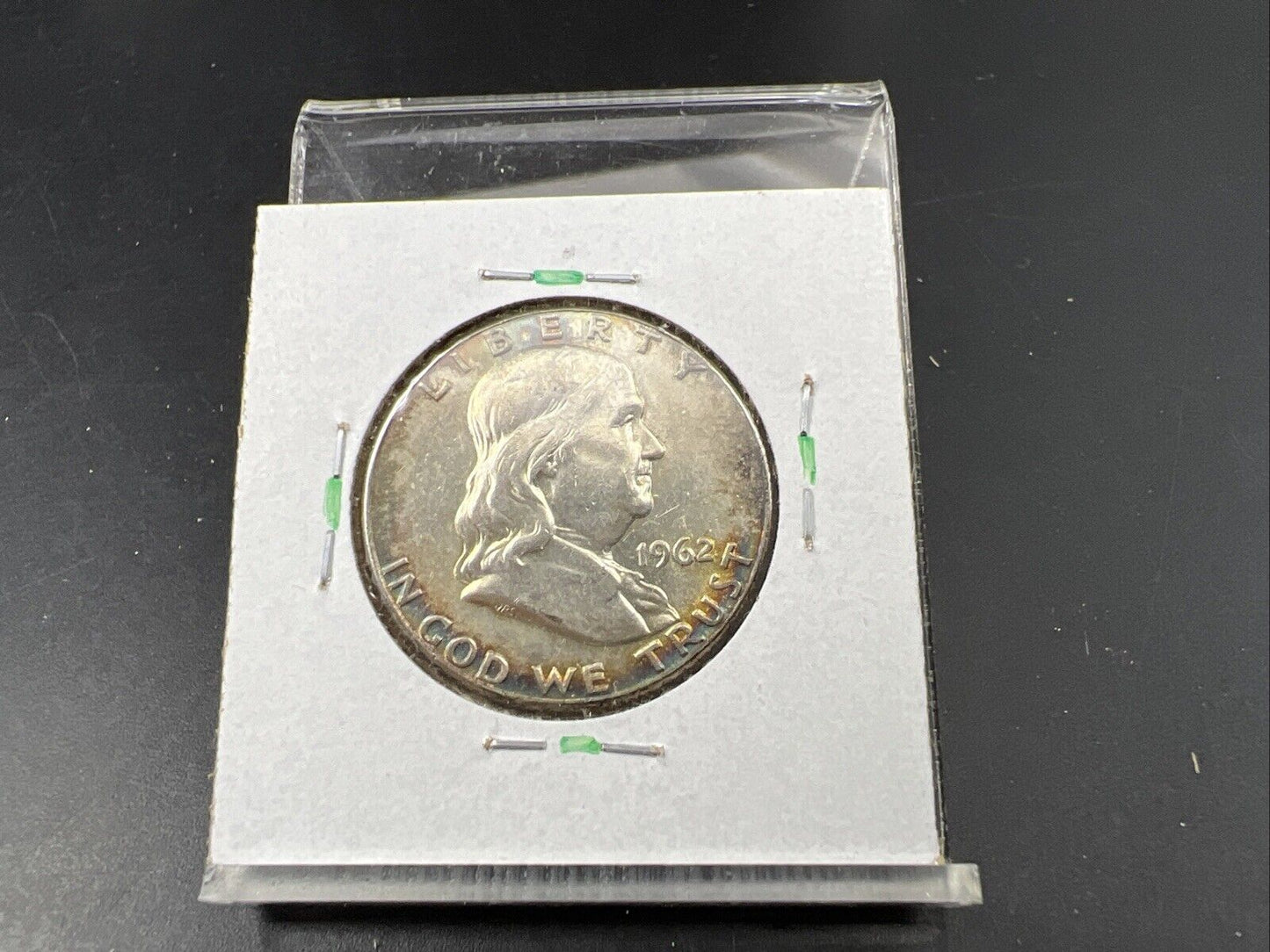 1962 P Franklin Half Dollar Silver Coin XF / AU Neat Toning Toner