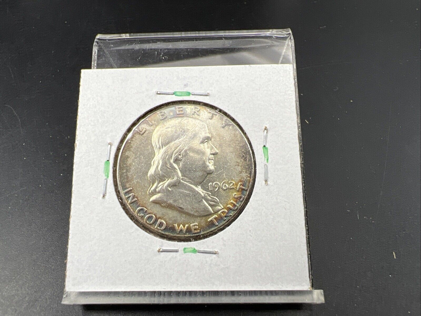 1962 P Franklin Half Dollar Silver Coin XF / AU Neat Toning Toner