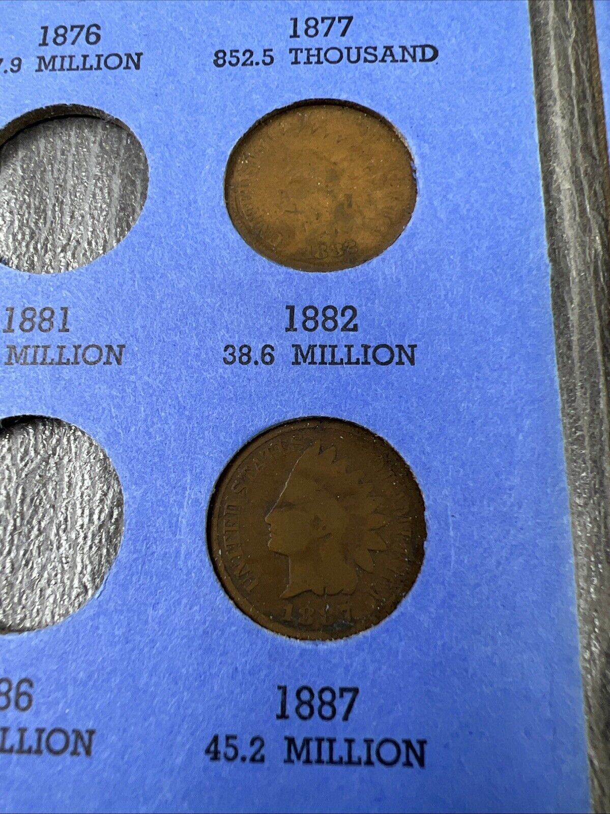 Indian Head Cent Partial Starter Set 1865 - 1909 27 Circ Coins in Whitman Folder