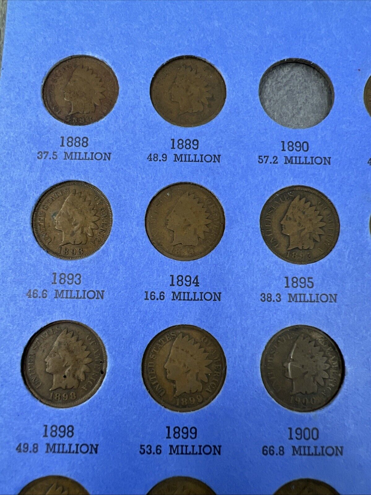 Indian Head Cent Partial Starter Set 1865 - 1909 27 Circ Coins in Whitman Folder