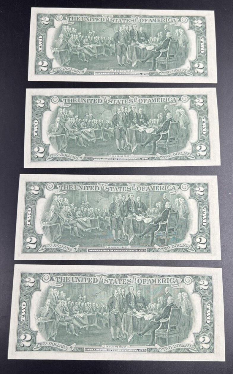 4 Consecutive 1976 $2 FRN Two Dollar Bicentennial Postal Note CH UNC Atlanta