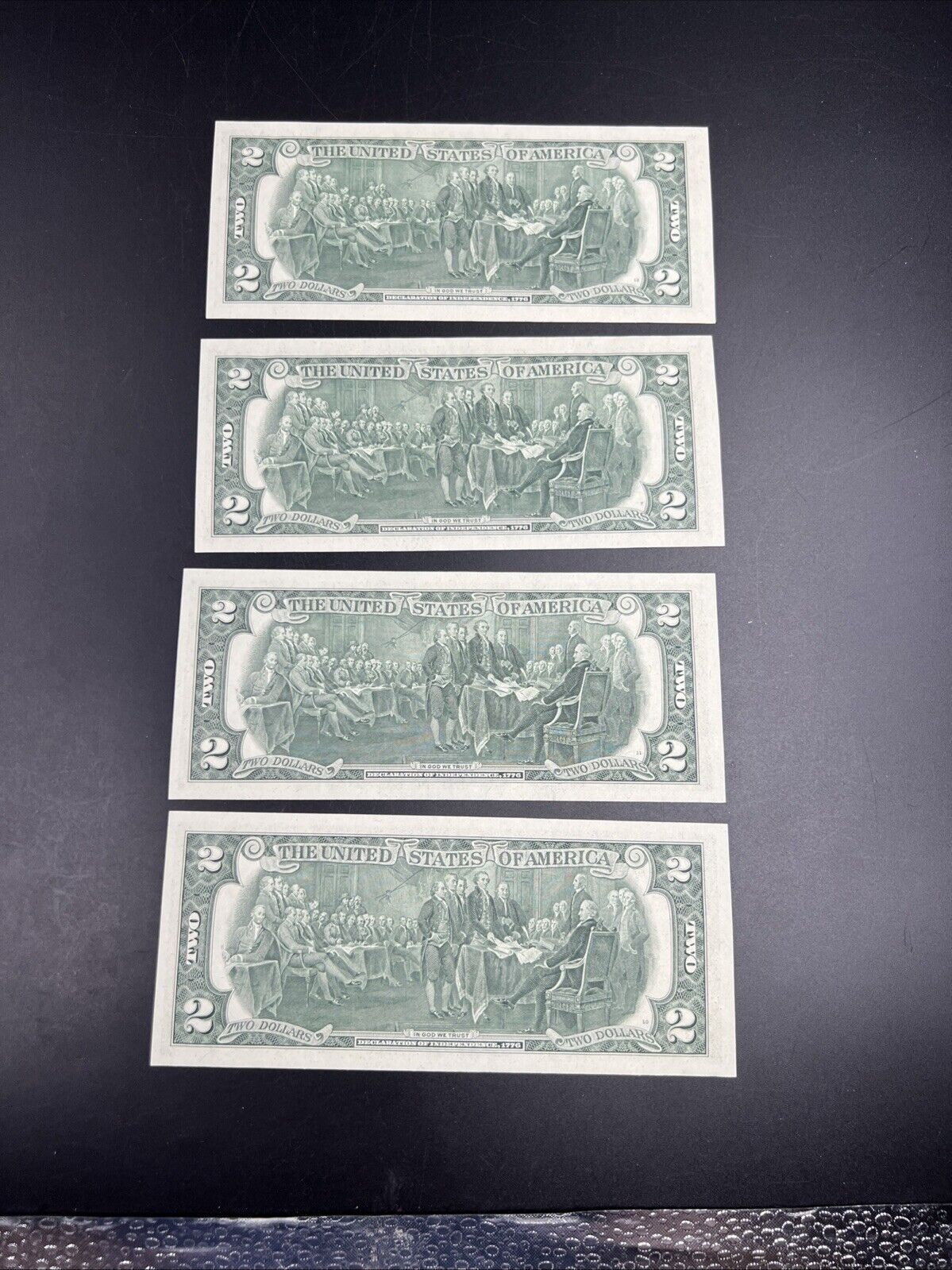 4 Consecutive 1976 $2 FRN Two Dollar Bicentennial Postal Note CH UNC Atlanta