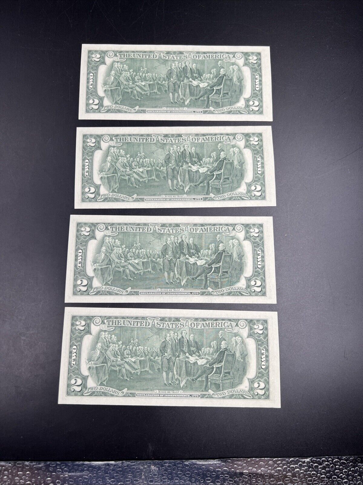 4 Consecutive 1976 $2 FRN Two Dollar Bicentennial Postal Note CH UNC Atlanta