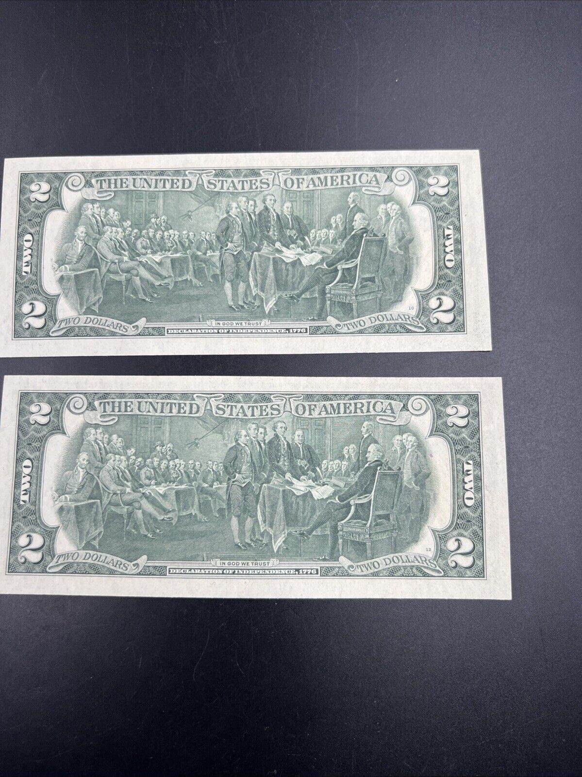 2 Consecutive 1976 $2 FRN Two Dollar Federal Reserve Postal Notes UNC Atlanta GA