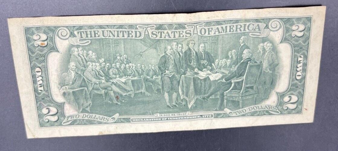 1976 $2 FRN Two Dollar Federal Reserve Postal Note East Point GA Fine Circulated