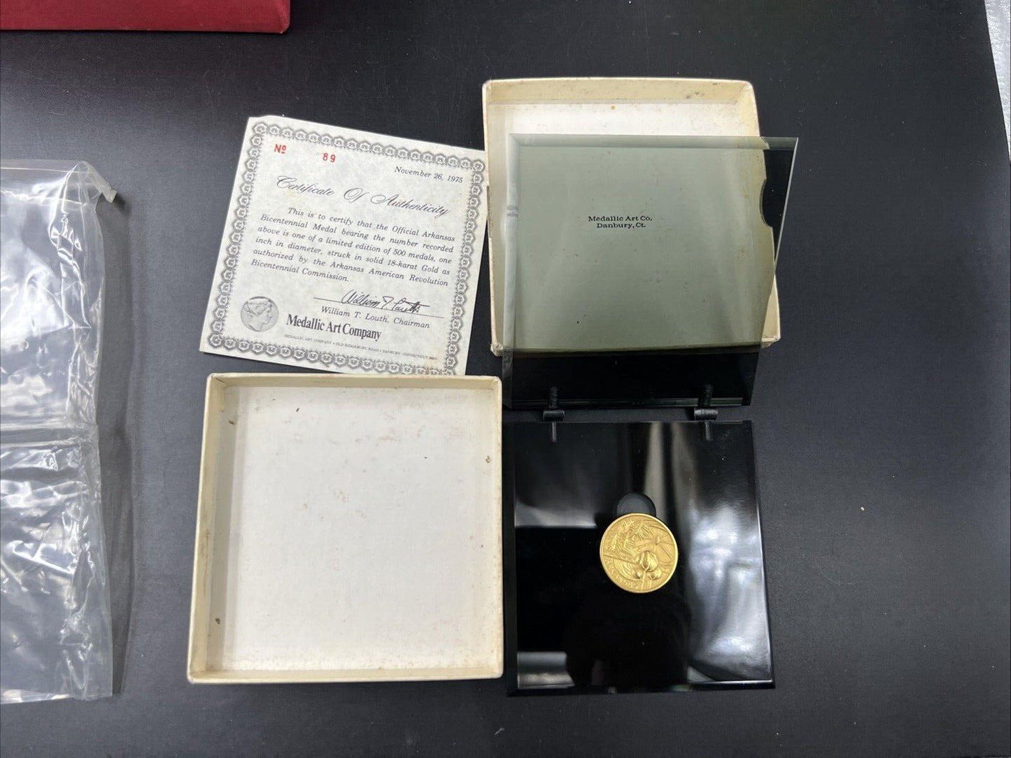 Medallic Art Company 18k Solid Gold Arkansas Bicentennial Medal .504 oz AGW BU