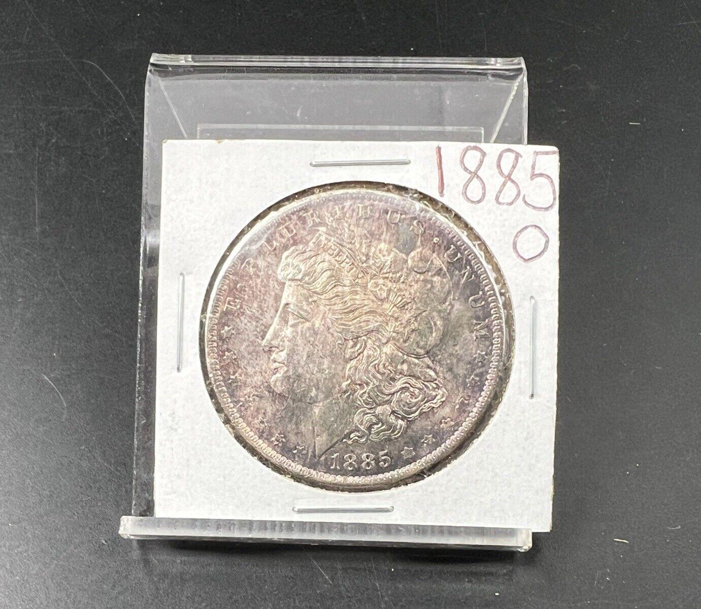 1885 O $1 Morgan Silver Dollar Coin PQ OBV Obverse Toning Toner BU UNC