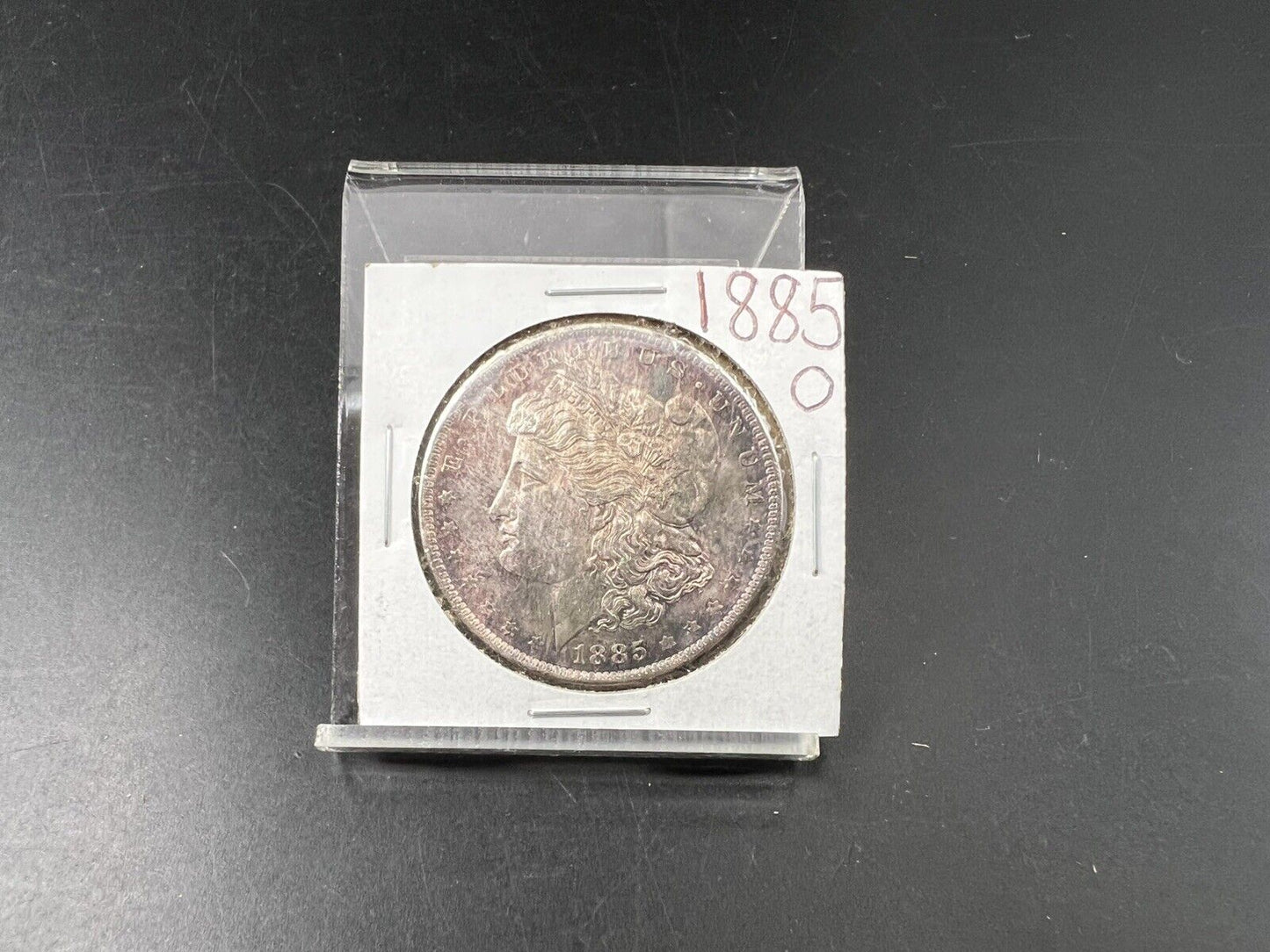 1885 O $1 Morgan Silver Dollar Coin PQ OBV Obverse Toning Toner BU UNC