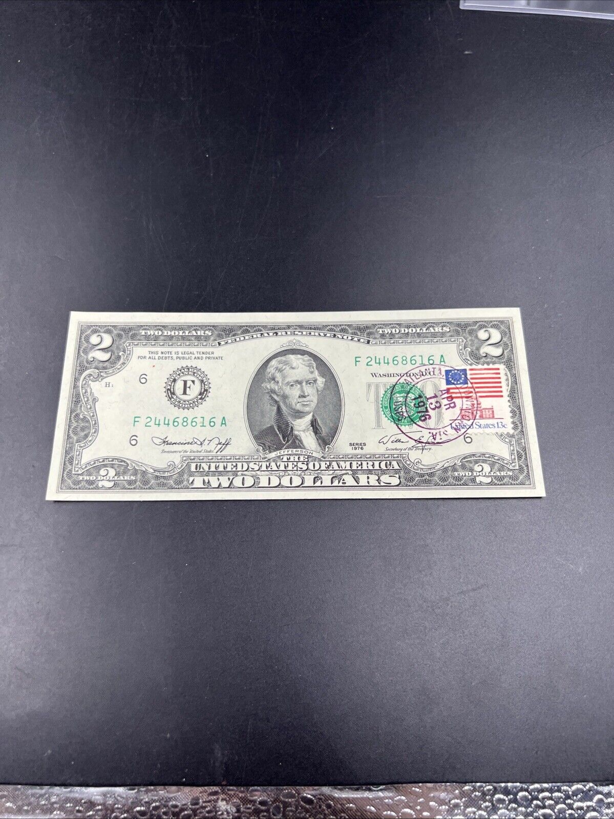 1976 $2 FRN Two Dollar Postal Federal Reserve Note UNC Atlanta Downtown GA #616