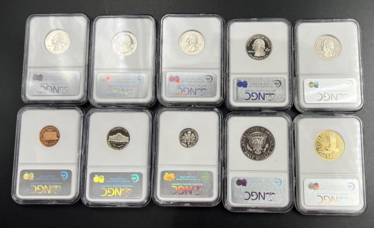 2006 S Complete 10 Coin Clad Proof Set NGC Graded PF69 UCAM Brown Label