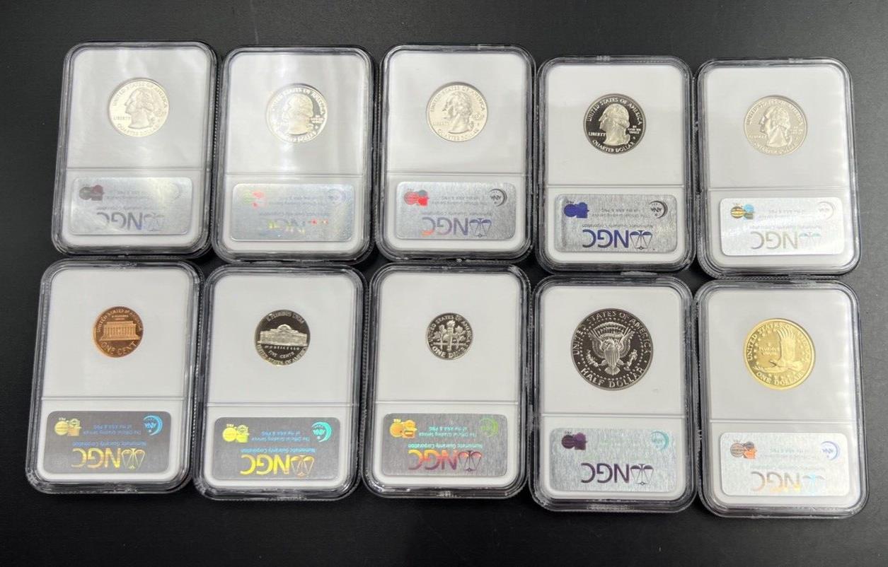 2006 S Complete 10 Coin Clad Proof Set NGC Graded PF69 UCAM Brown Label