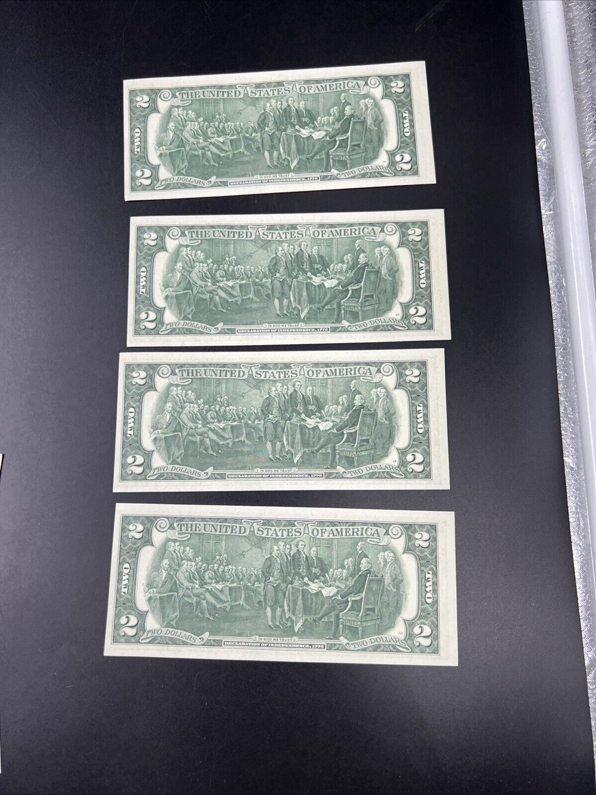 4 Consecutive 1976 $2 Two Dollar Bicentennial Federal Reserve Notes CH UNC #21