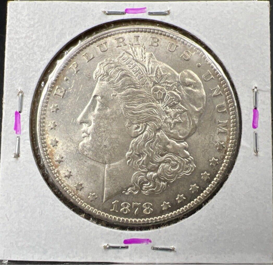 1878 P $1 Morgan Dollar Coin Choice AU About UNC VAM 195 Washed out D Variety