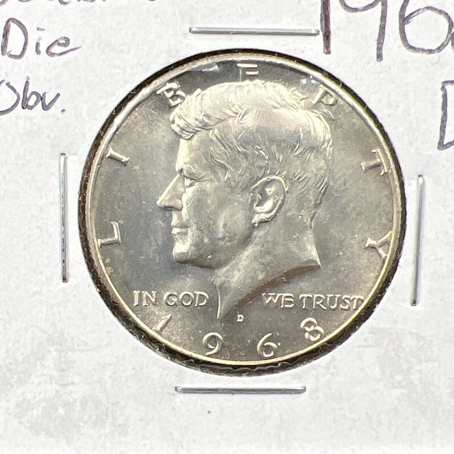 1968 D 50c Kennedy Silver Half Dollar Coin CH BU DDO 001 Double Die Obverse