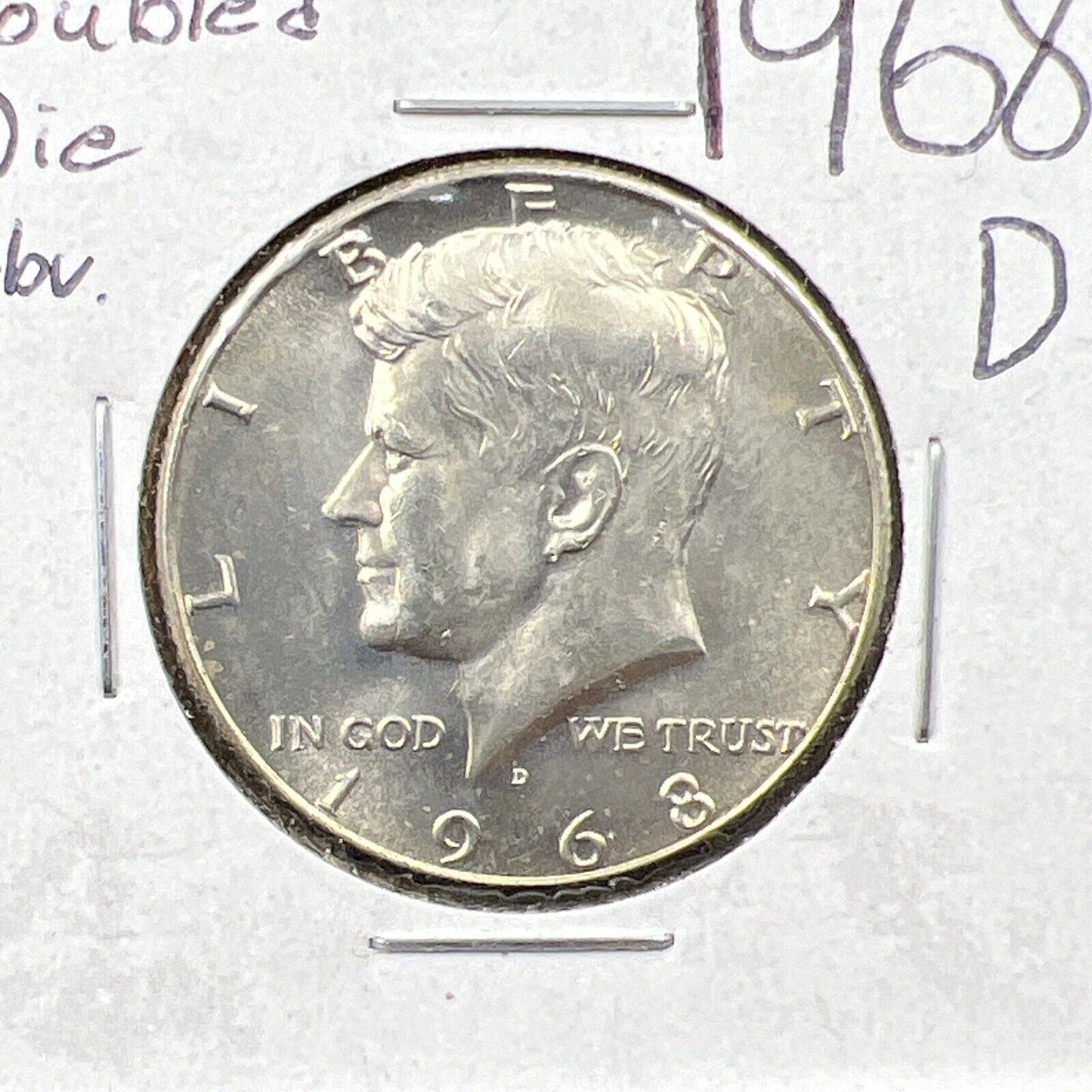 1968 D 50c Kennedy Silver Half Dollar Coin CH BU DDO 001 Double Die Obverse