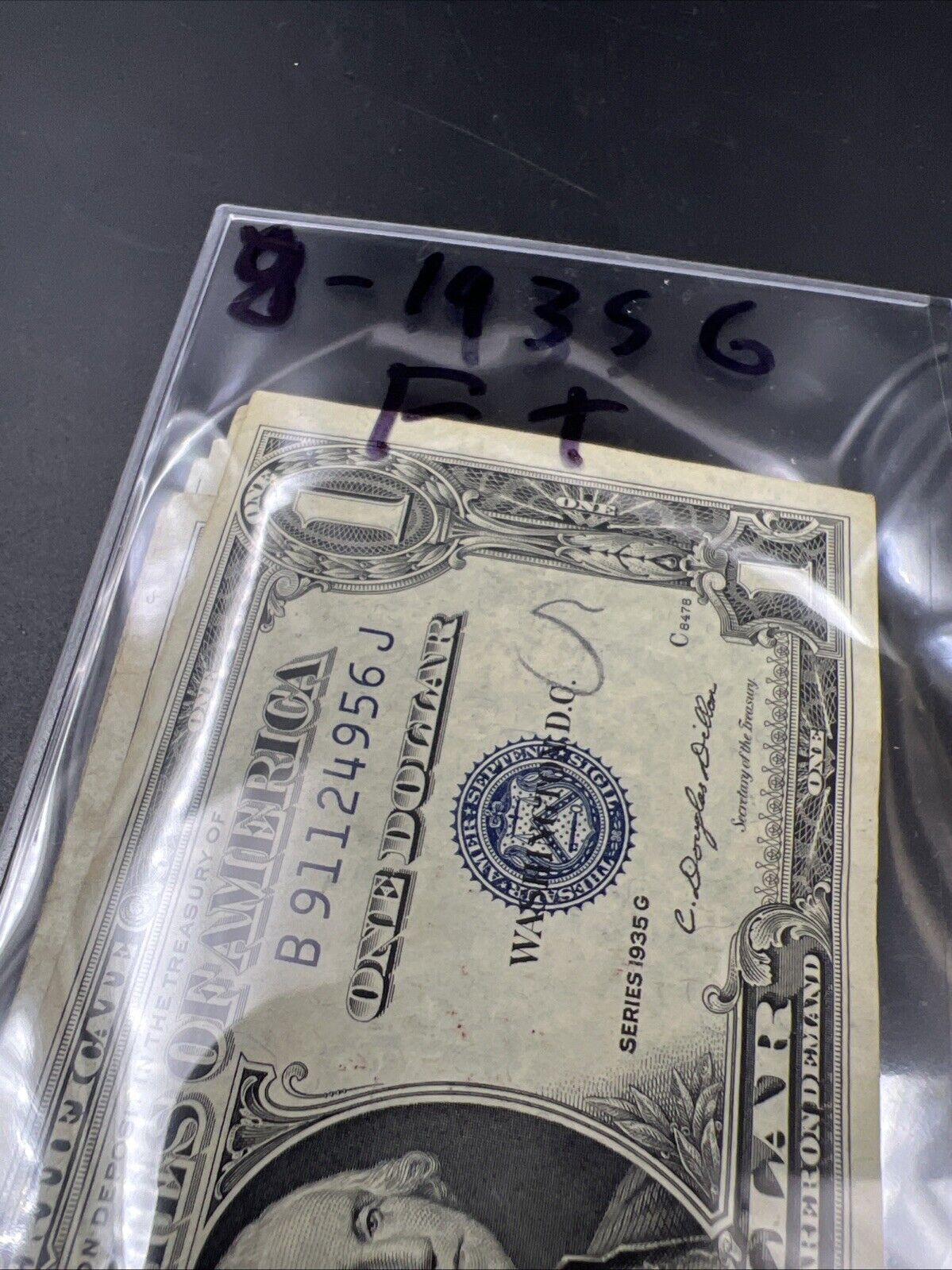 Lot of 8 1935 G $1 One Dollar Blue Seal Silver Certificate Fine + Circ #956