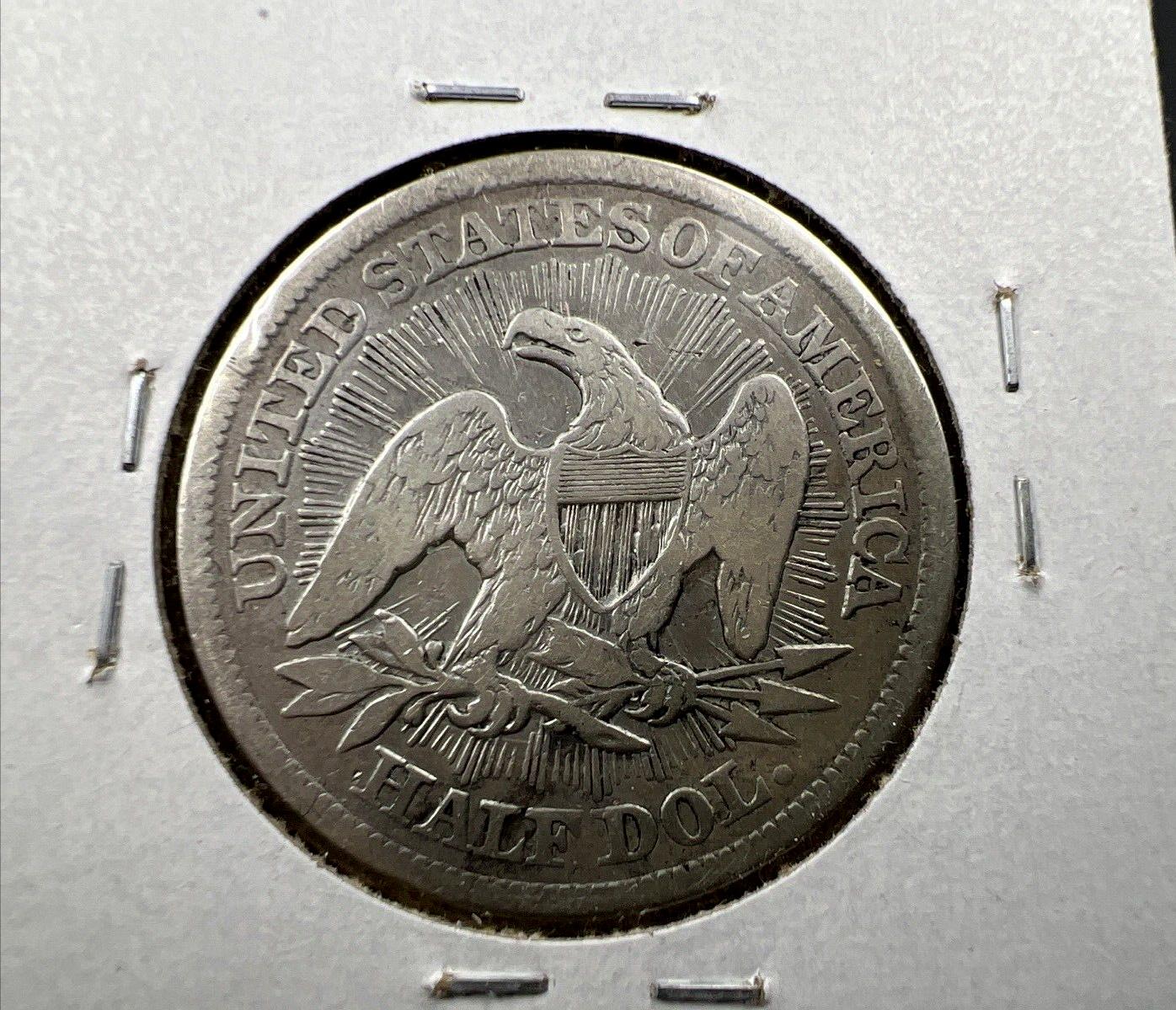 1853 50c Liberty Seated Silver Half Dollar Coin Fine Details
