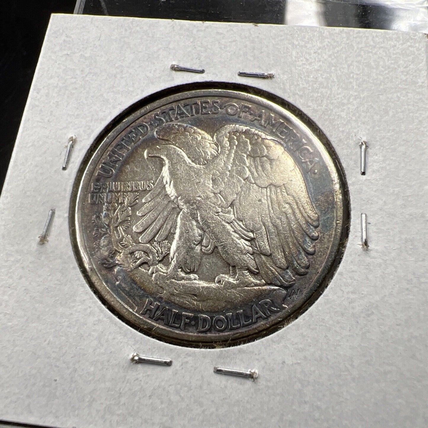 1935 P Walking Liberty Silver Half Dollar Coin VF / XF PQ Original Blue Toning