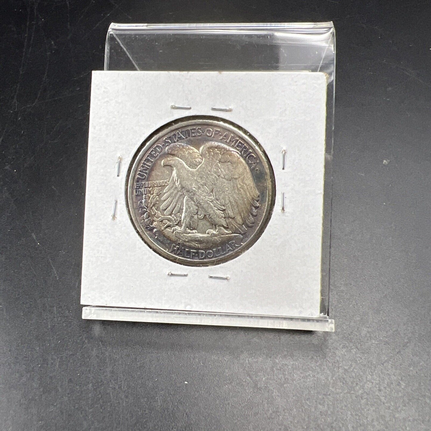 1935 P Walking Liberty Silver Half Dollar Coin VF / XF PQ Original Blue Toning