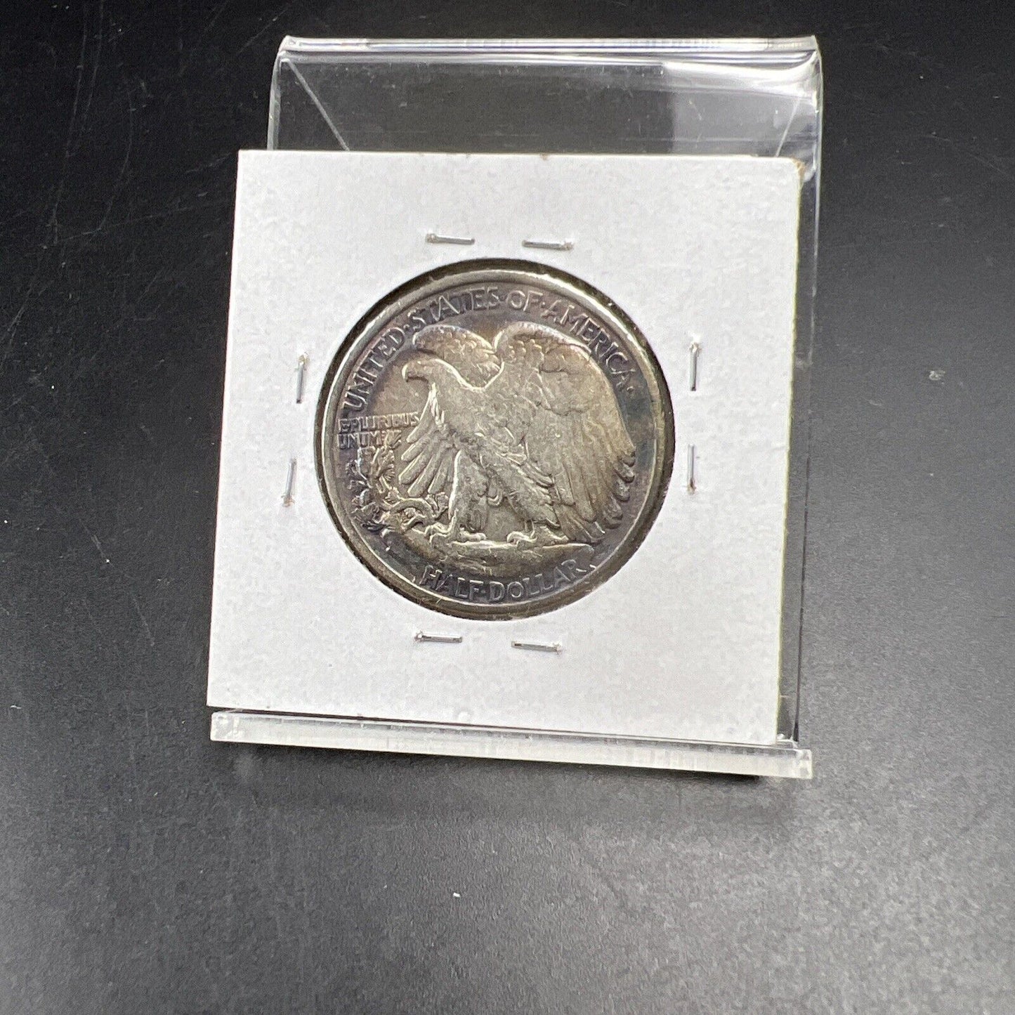 1935 P Walking Liberty Silver Half Dollar Coin VF / XF PQ Original Blue Toning