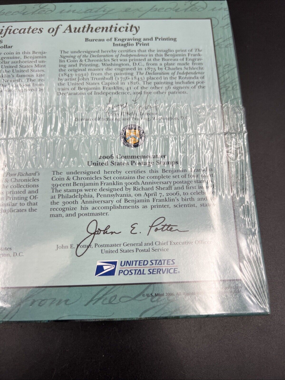 2006 Benjamin Franklin Coin Chronicles Commemorative Silver Dollar Set Sealed